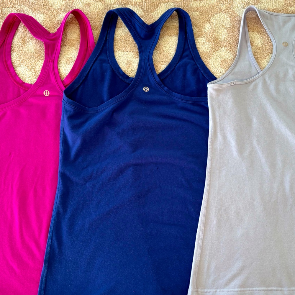 Lot of 3 Lululemon racer back tanks